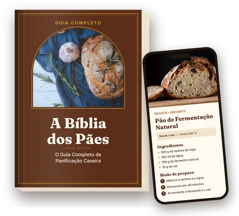 Livro A Bíblia dos Pães e uma receita aberta no celular